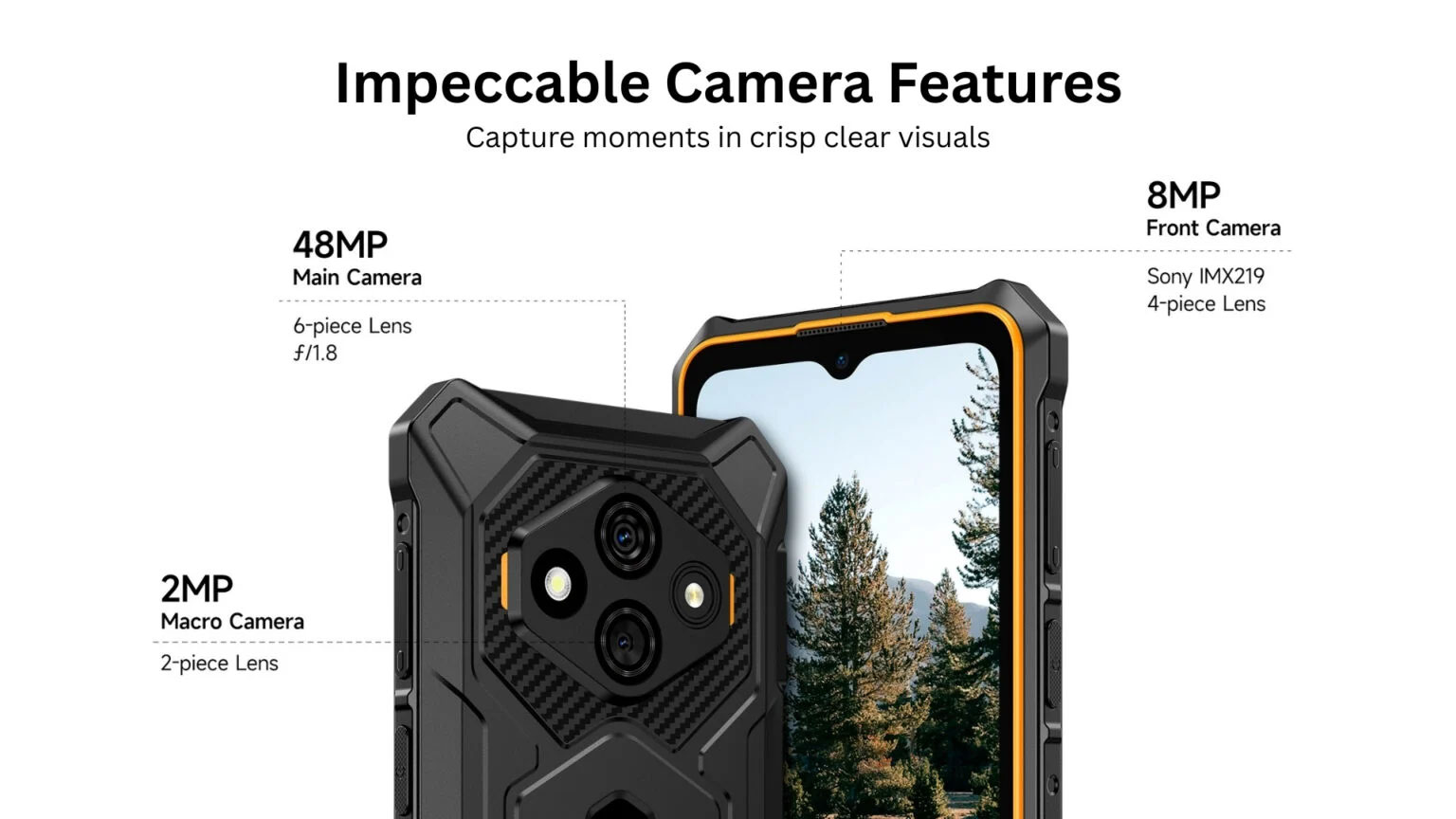 48MP Main Camera, 8MP Front Camera, 2MP Macro Camera