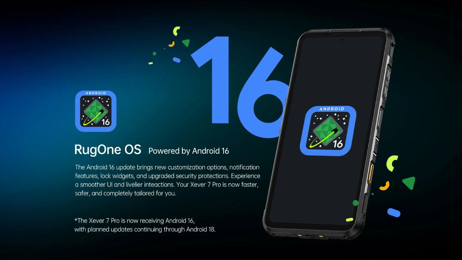 Xever 7 Pro RugOne OS powered by Android 16