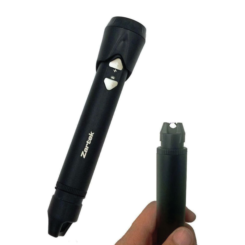 Zartek ZA-412 USB Rechargeable LED Torch with Arc Plasma Lighter, 300 lm