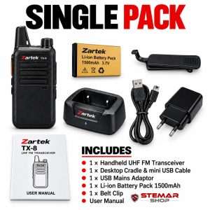 Zartek TX-8 16-Channel 500 mW Licence-Free UHF Two-Way Radio