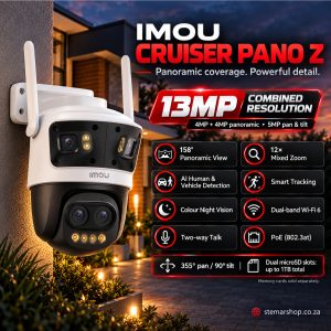 IMOU Cruiser Pano Z Quad-Lens Outdoor Pan & Tilt Security Camera with 12× Zoom (13MP)