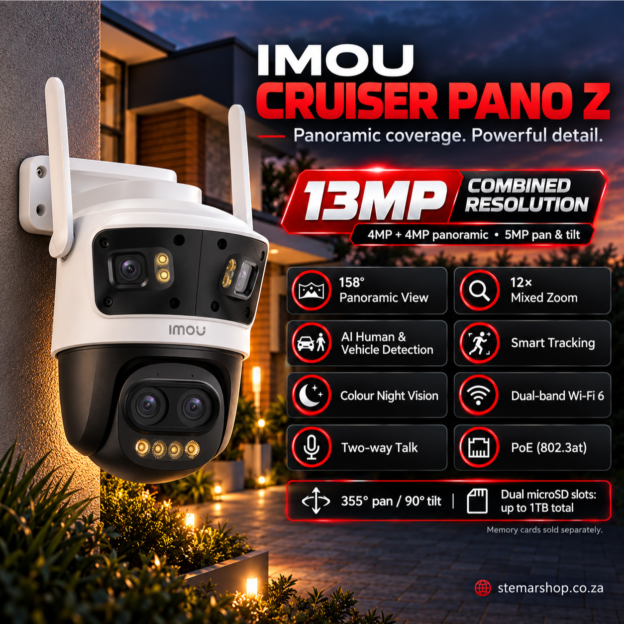 IMOU Cruiser Pano Z lifestyle image with features