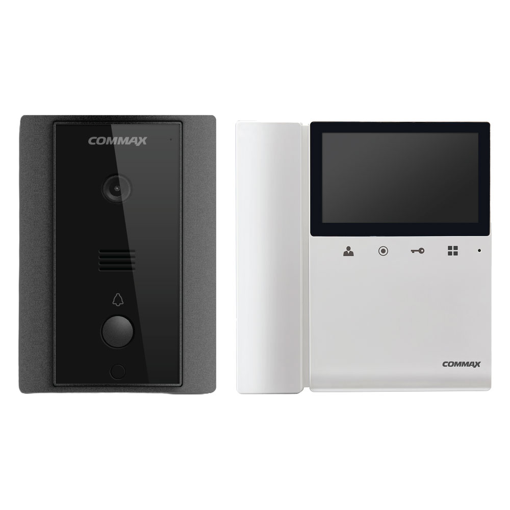 Commax CDV-43K / DRC-4LN 4.3-Inch Colour Video Intercom Kit – White / Dark Silver