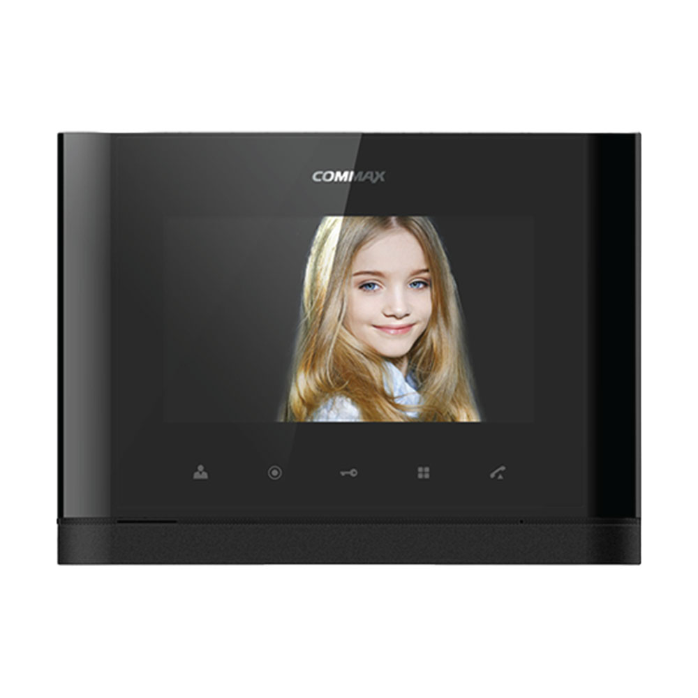 Commax CDV-77M 7-Inch Colour Video Intercom Monitor – Hands-Free, Black