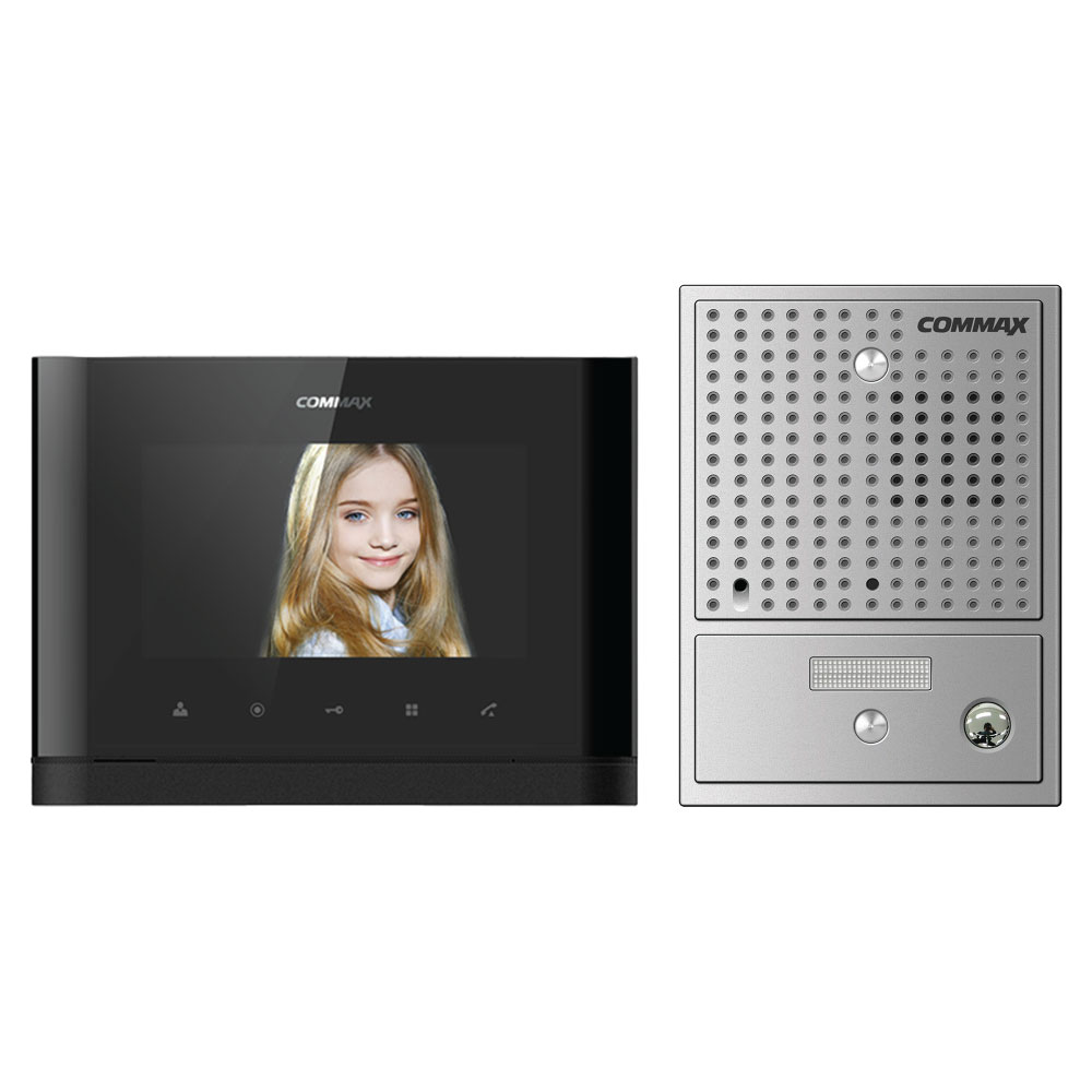 Commax CDV-77M / DRC-4CGN2 7-Inch Colour Video Intercom Kit – Black